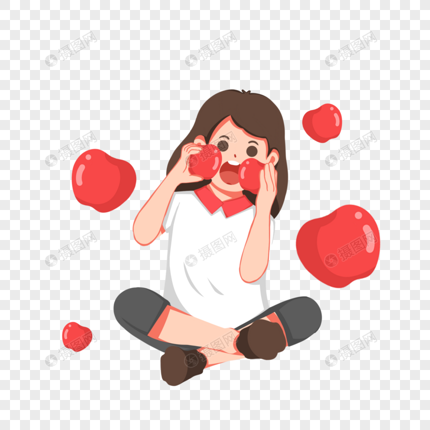 q版苹果女孩q版女孩简笔画
